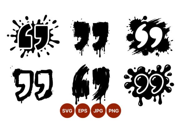 Black Paint Splatter Quote Mark Vector: Graphics & Illustrations Review