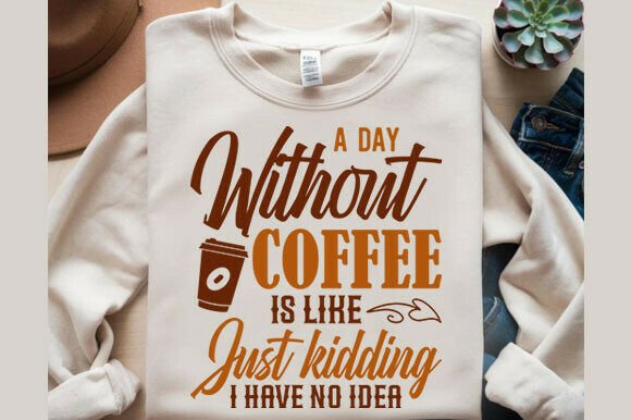 Funny Coffee Quote Commercial Use Png for Graphics and T-Shirt Designs