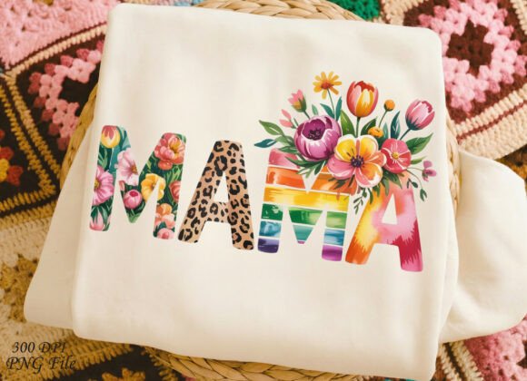 Mama Flower SVG, Floral PNG Graphics for T-Shirt Designs