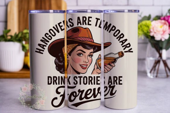 Retro Cowgirl Drink Quote 20oz Wrap: Graphics for Tumbler Wraps