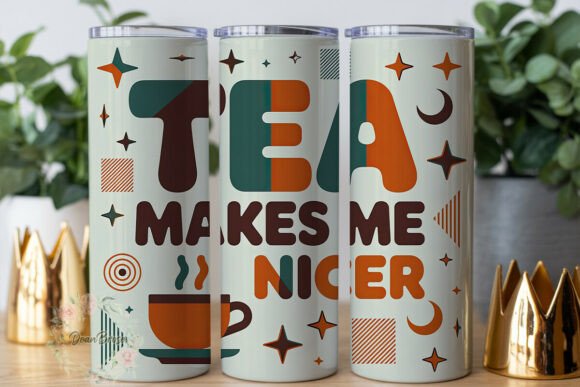 Retro Tea Quote 20oz Tumbler Wrap: Premium Graphics for Modern Publishing